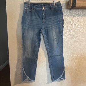INC International Concepts Women's Cropped Blue Jeans